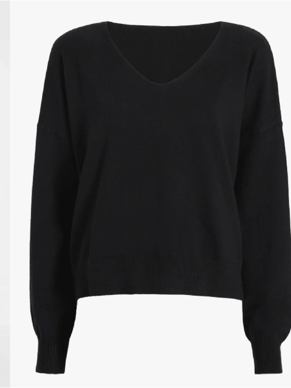 nuuds Luxe Knit Black V-Neck‎ Relaxed Sweater XL - Picture 5 of 13